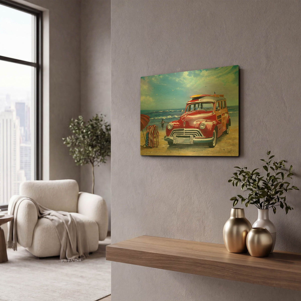 'Surfin Usa' By Scott Westmoreland Gold Metal Wall Art