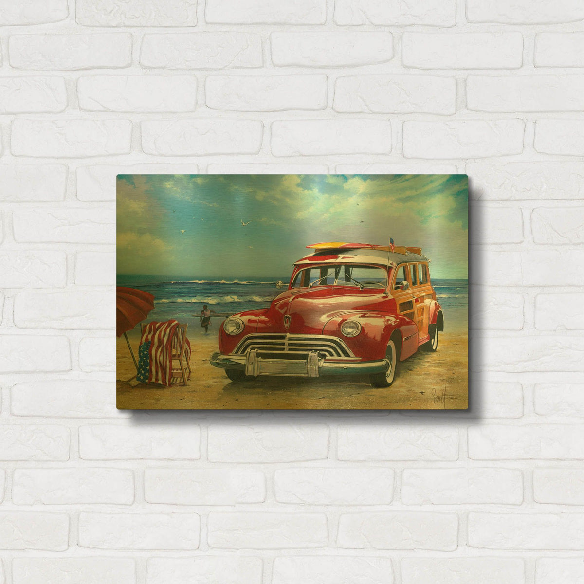 'Surfin Usa' By Scott Westmoreland Gold Metal Wall Art