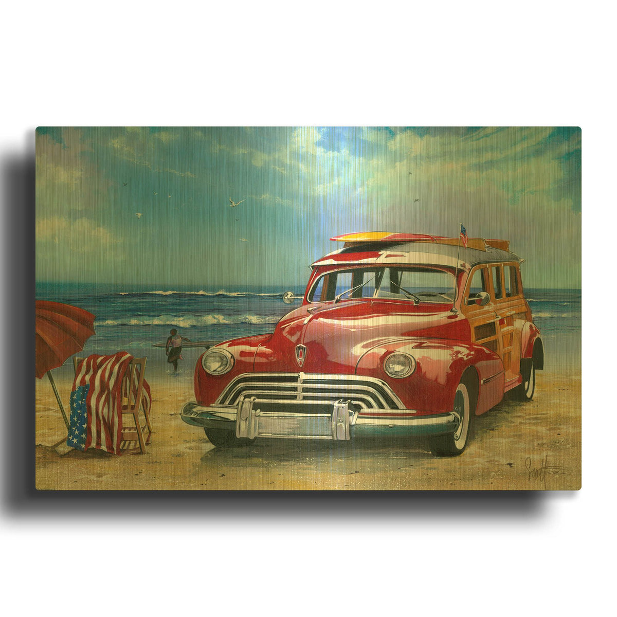 'Surfin Usa' By Scott Westmoreland Gold Metal Wall Art