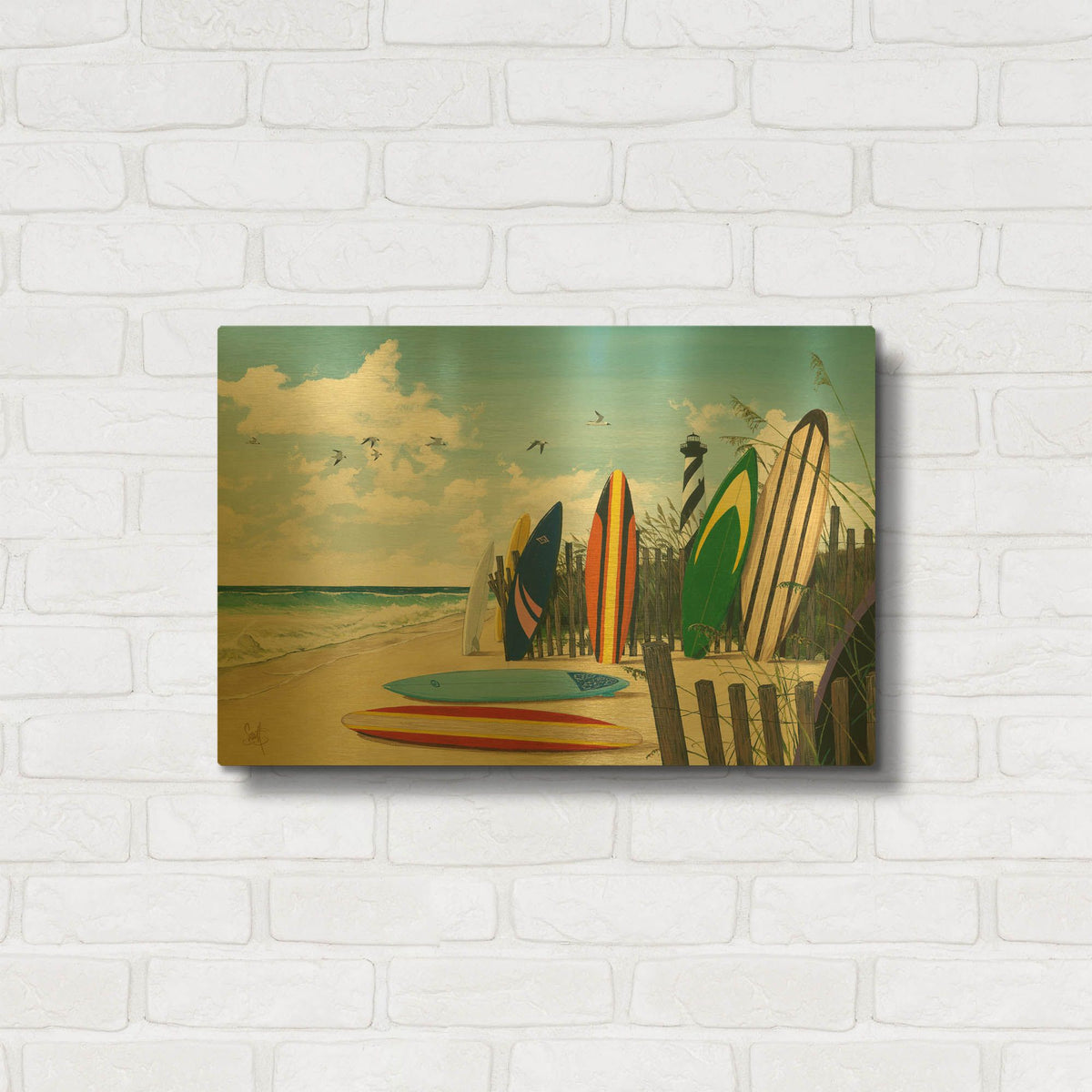 'Surf Boards' By Scott Westmoreland Gold Metal Wall Art