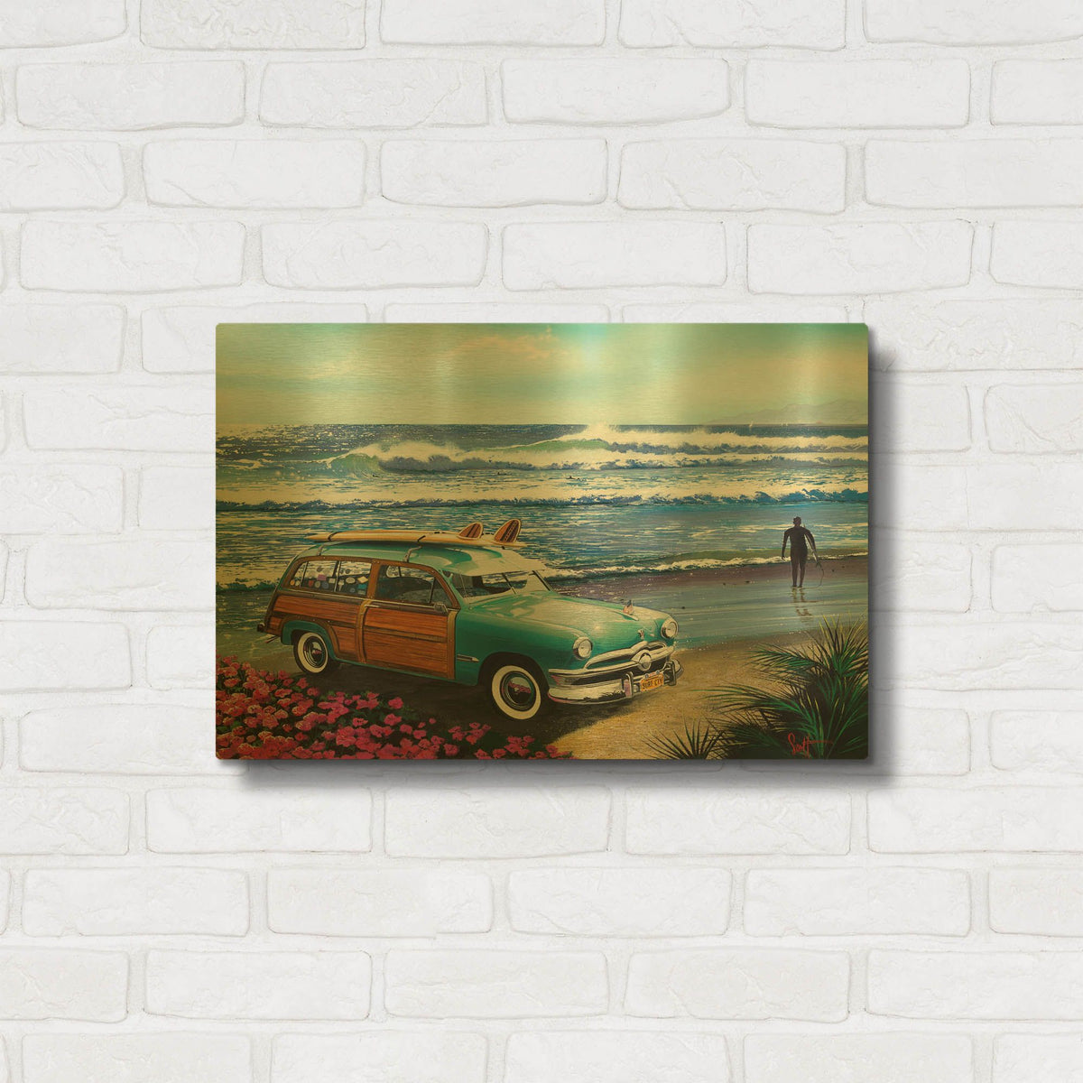 'Surf City' By Scott Westmoreland Gold Metal Wall Art