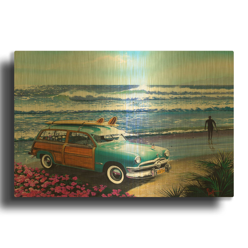'Surf City' By Scott Westmoreland Gold Metal Wall Art