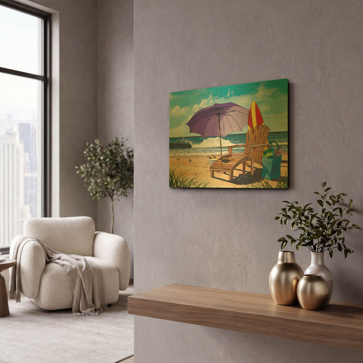 'Shore Thing' By Scott Westmoreland Gold Metal Wall Art