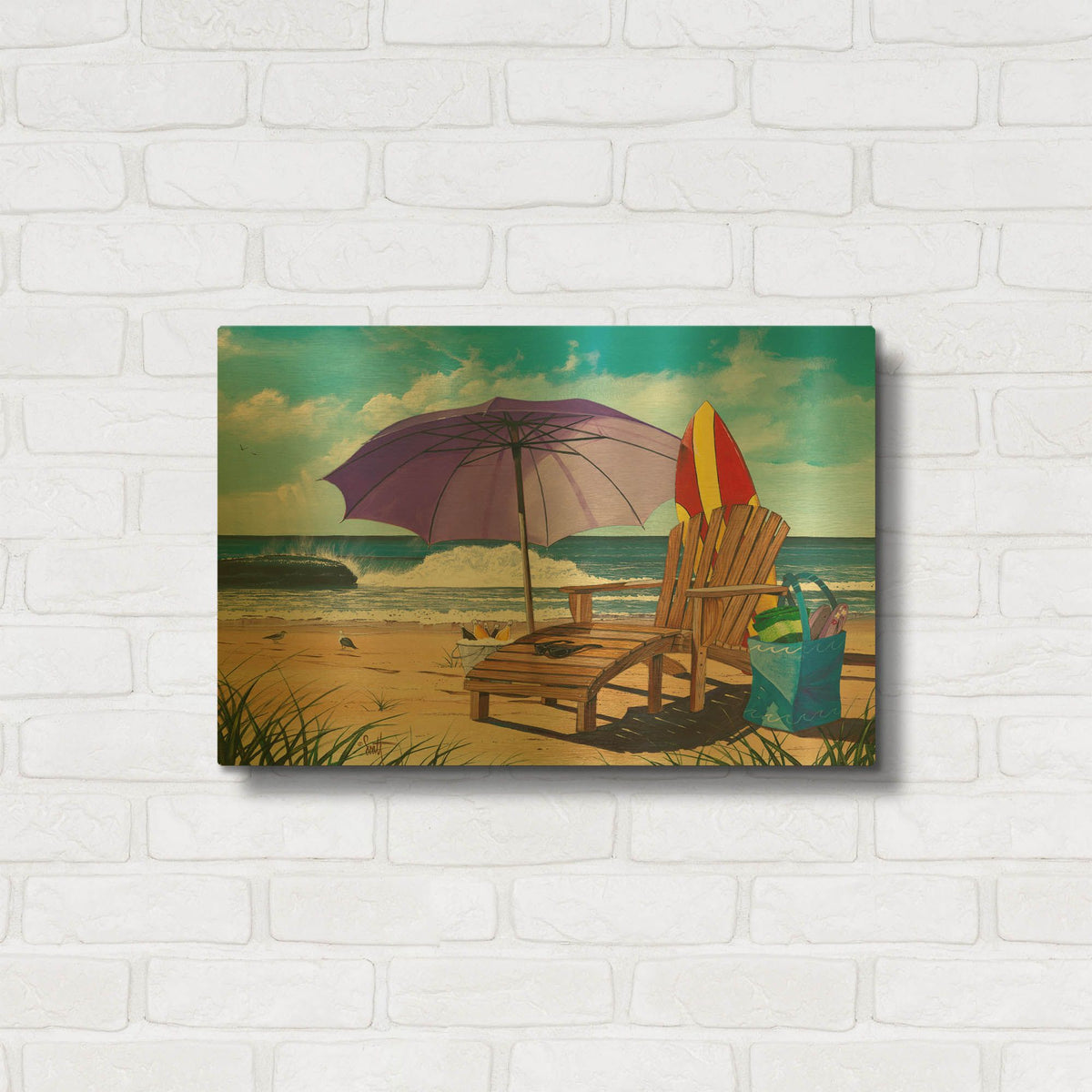 'Shore Thing' By Scott Westmoreland Gold Metal Wall Art