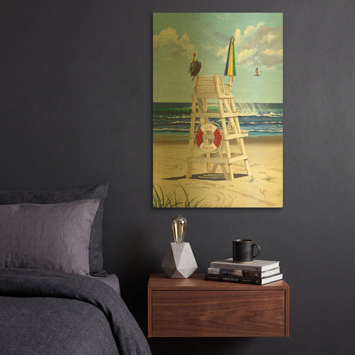 'Pelican Perch' By Scott Westmoreland Gold Metal Wall Art