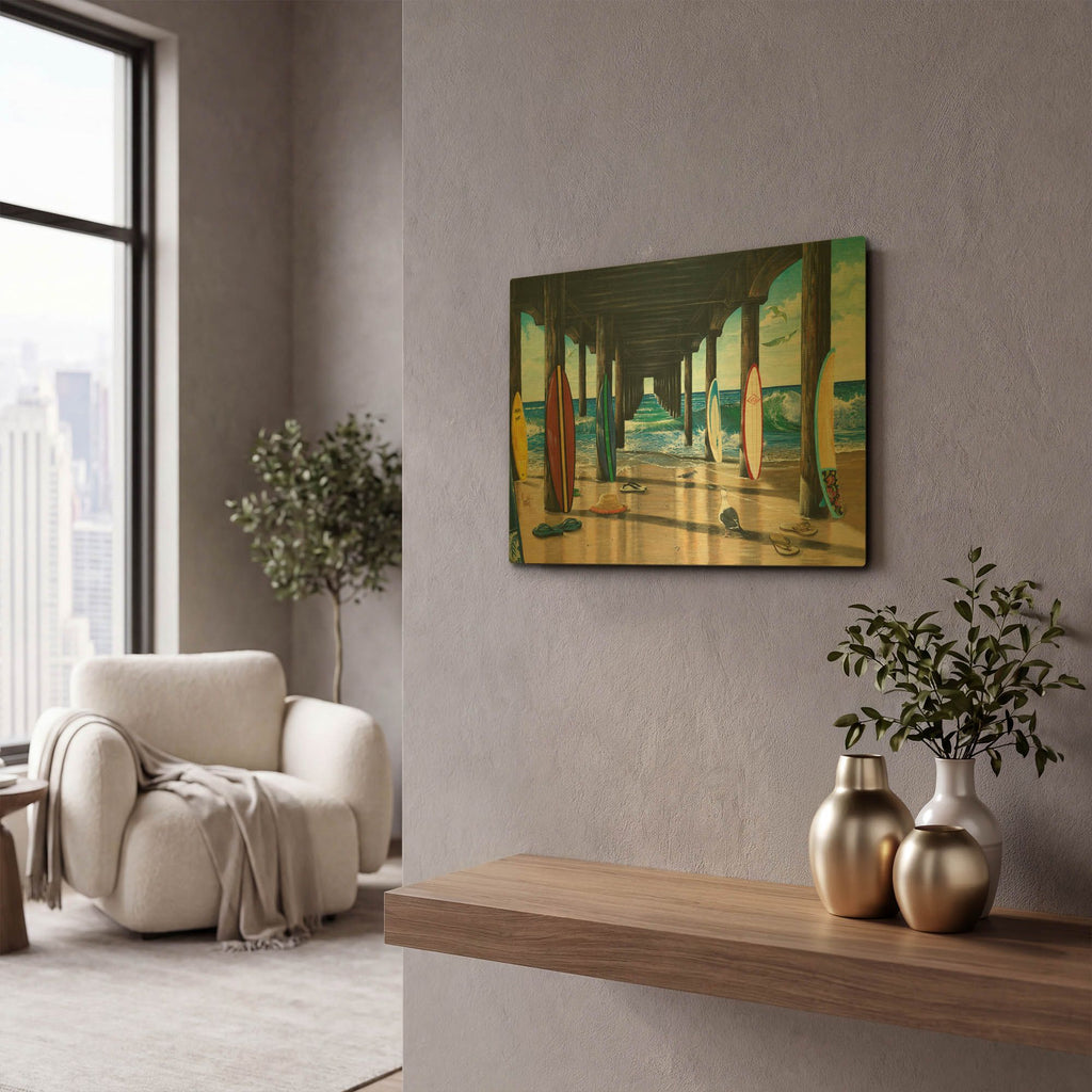 'Pier Group' By Scott Westmoreland Gold Metal Wall Art