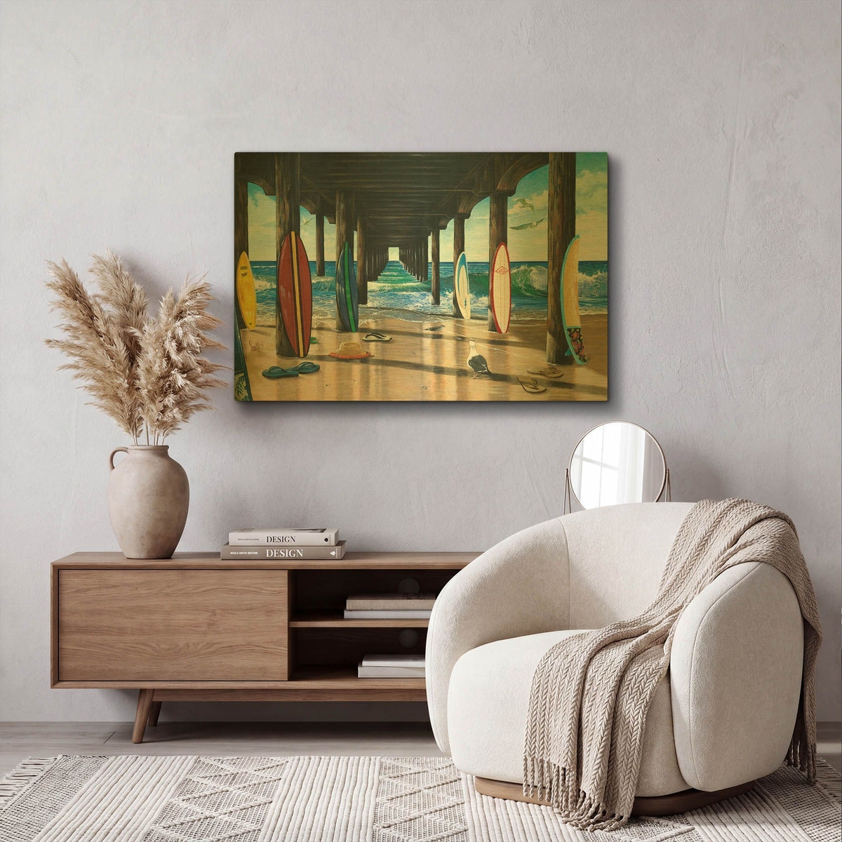 'Pier Group' By Scott Westmoreland Gold Metal Wall Art