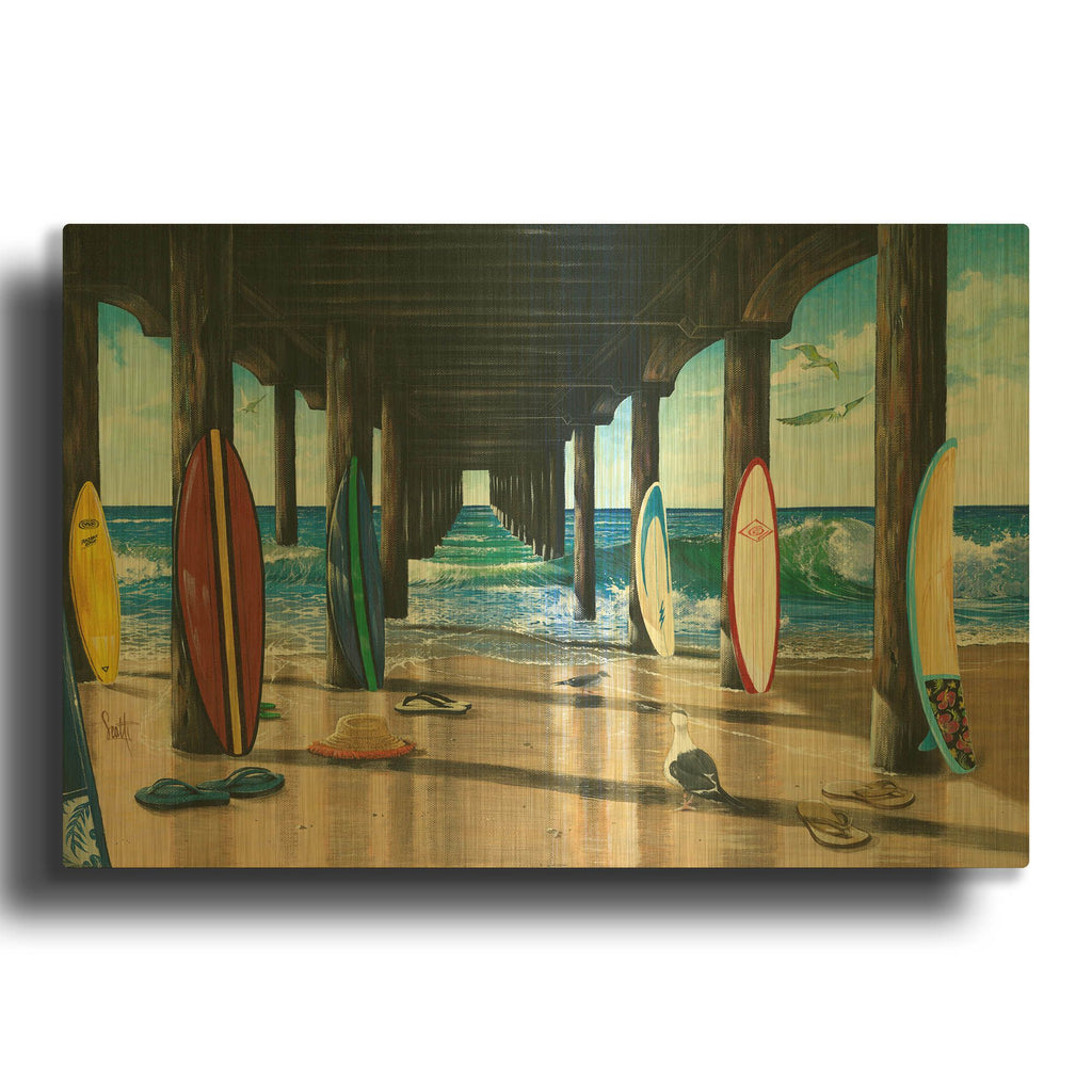 'Pier Group' By Scott Westmoreland Gold Metal Wall Art
