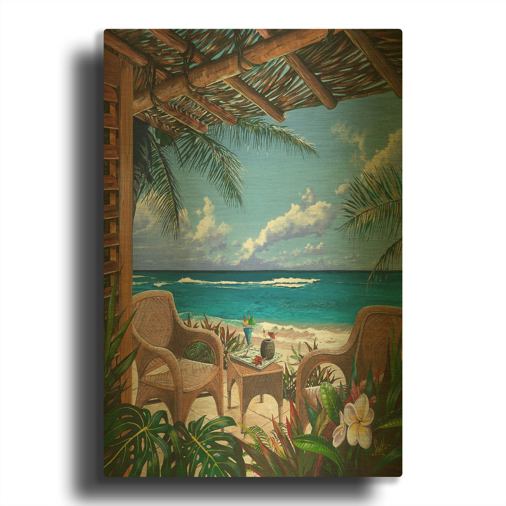'Paradise Porch' By Scott Westmoreland Gold Metal Wall Art