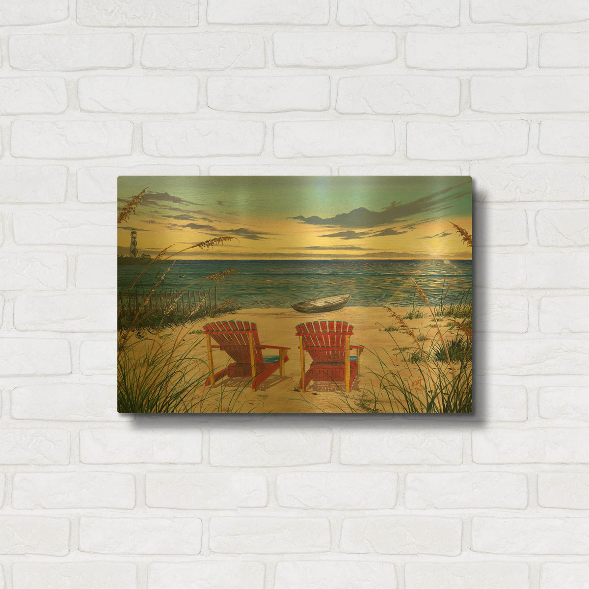 'Outer Banks Sunrise' By Scott Westmoreland Gold Metal Wall Art