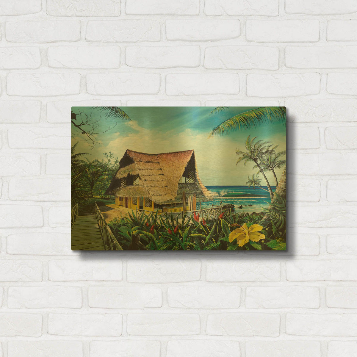 'HawaIIan Hideaway' By Scott Westmoreland Gold Metal Wall Art