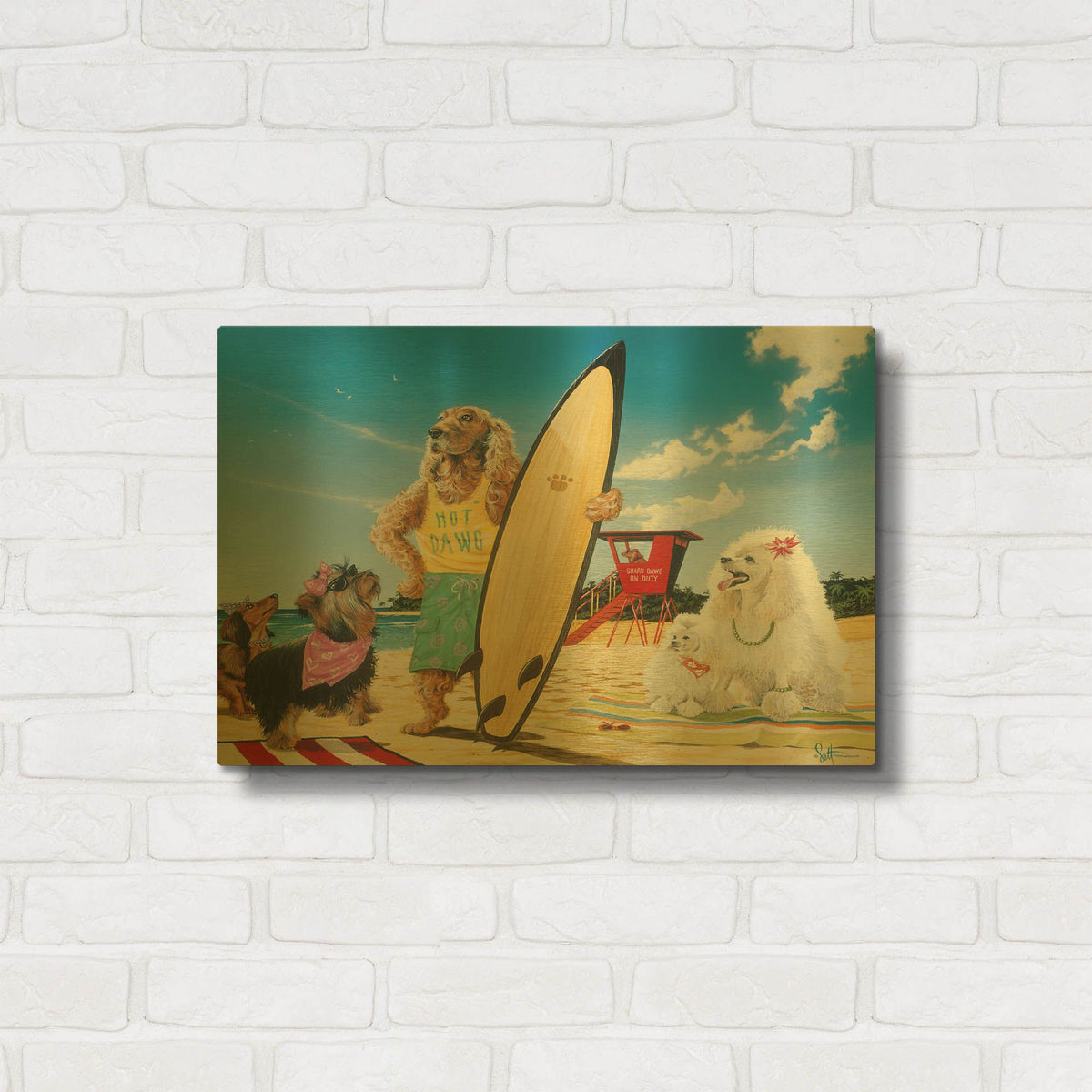 'Hot Dawg' By Scott Westmoreland Gold Metal Wall Art