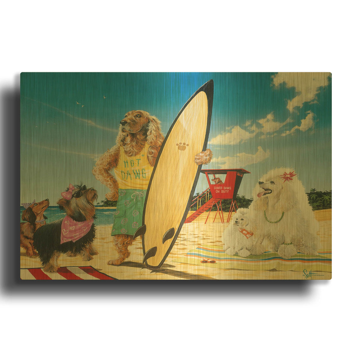 'Hot Dawg' By Scott Westmoreland Gold Metal Wall Art