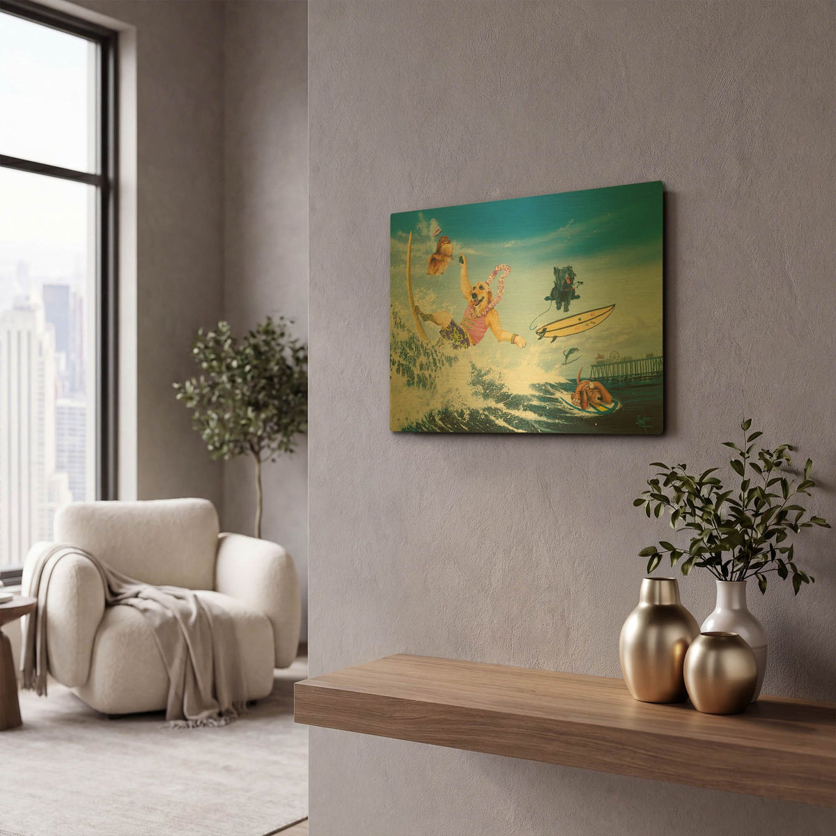 'Diva Dawgs' By Scott Westmoreland Gold Metal Wall Art