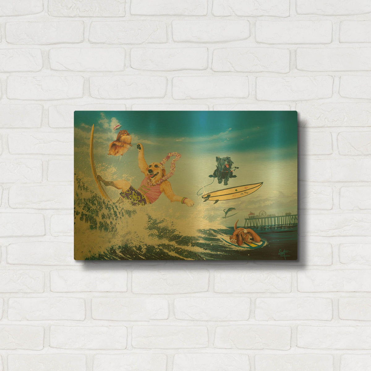 'Diva Dawgs' By Scott Westmoreland Gold Metal Wall Art