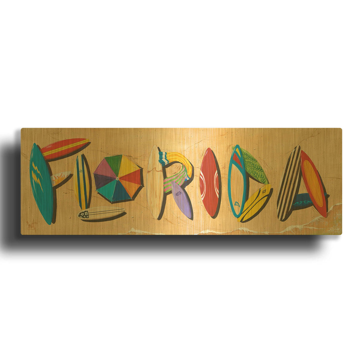 'Florida' By Scott Westmoreland Gold Metal Wall Art