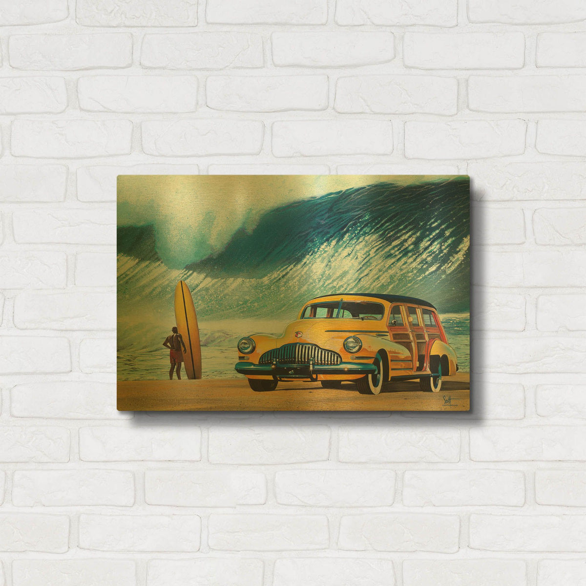 'Buttercup Buick' By Scott Westmoreland Gold Metal Wall Art