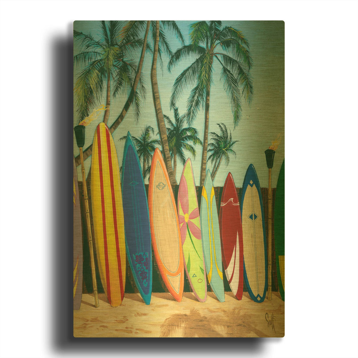 'Bunch Of Boards' By Scott Westmoreland Gold Metal Wall Art
