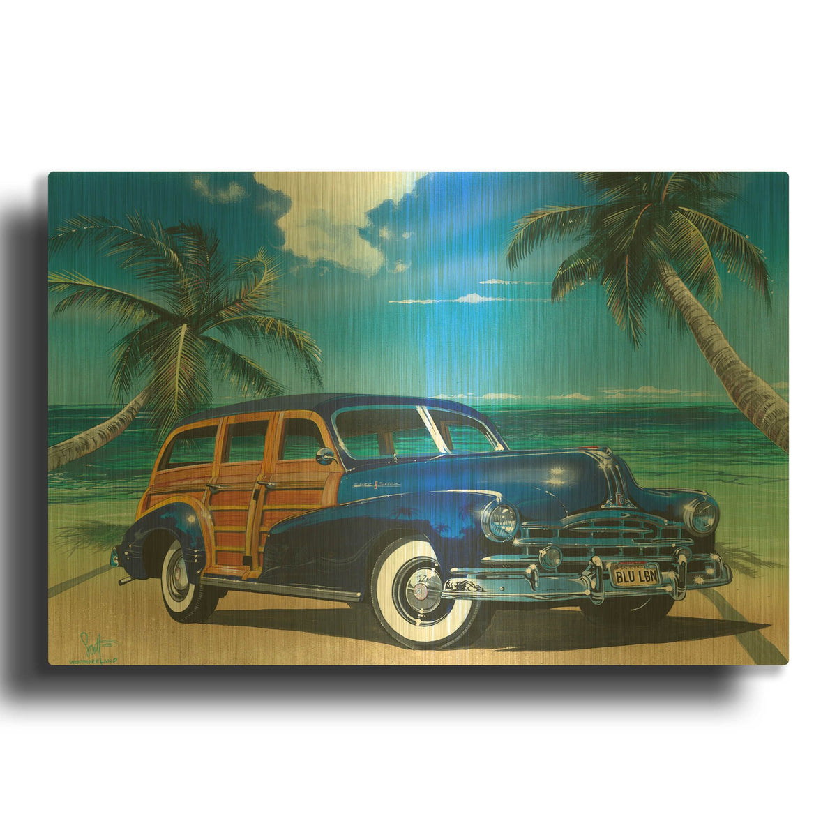 'Blue Lagoon' By Scott Westmoreland Gold Metal Wall Art