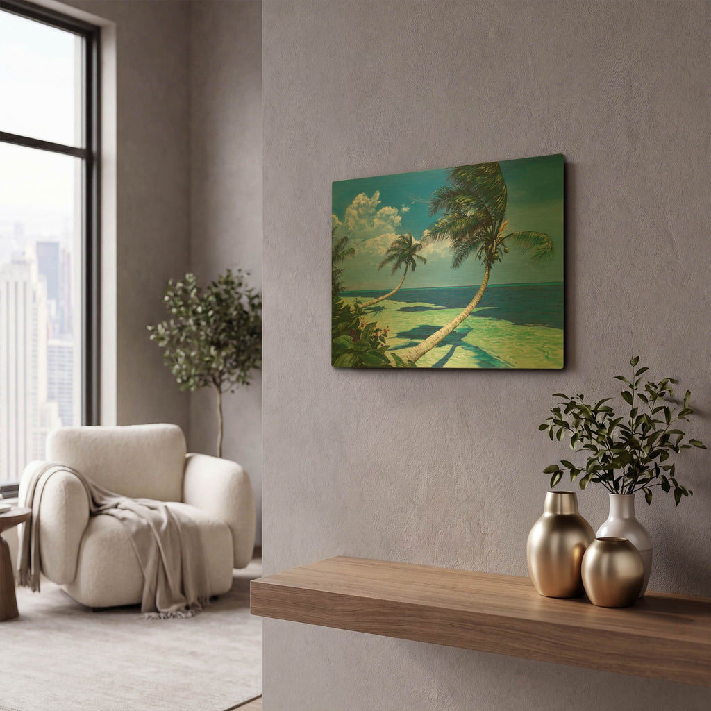 'Beckoning Palms' By Scott Westmoreland Gold Metal Wall Art