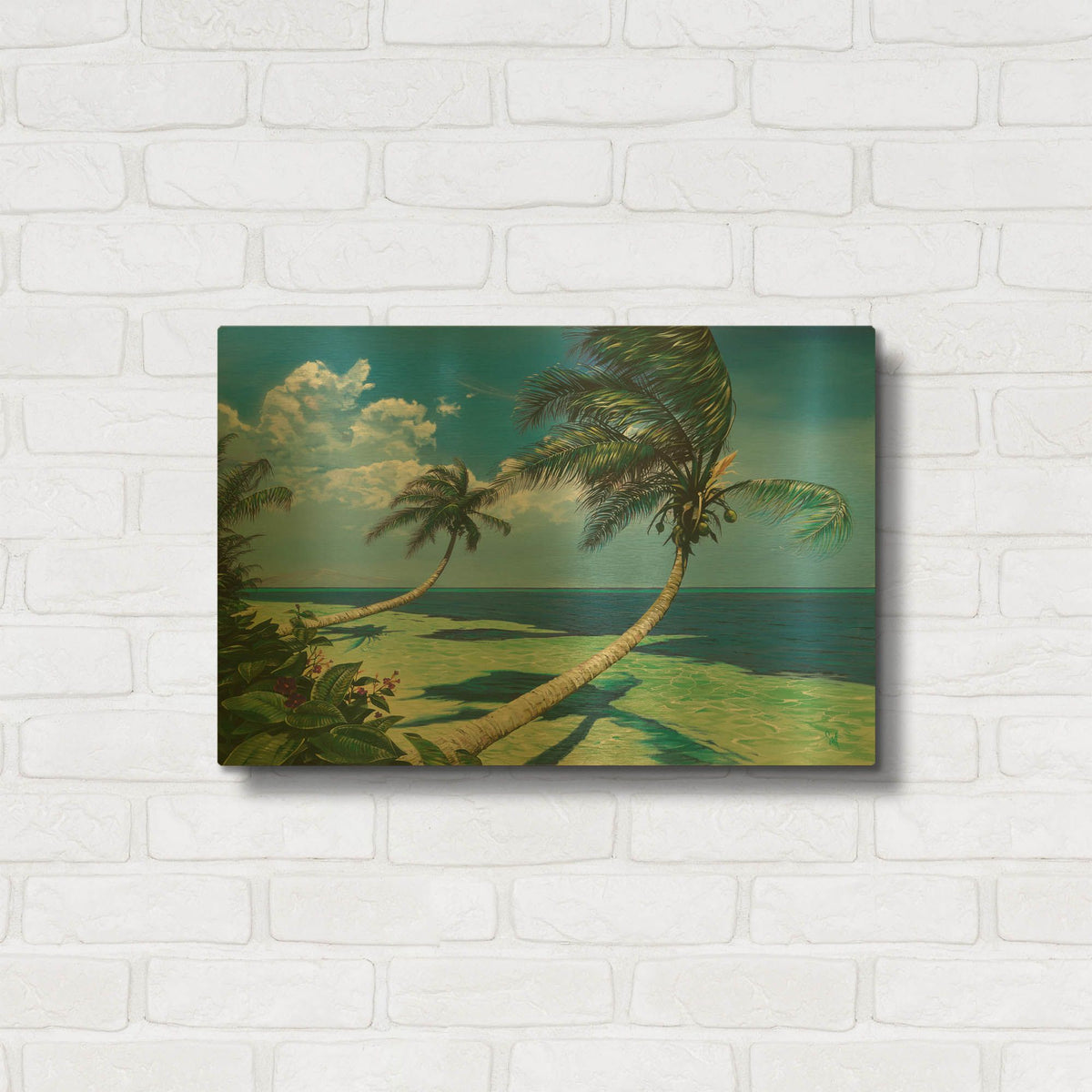 'Beckoning Palms' By Scott Westmoreland Gold Metal Wall Art