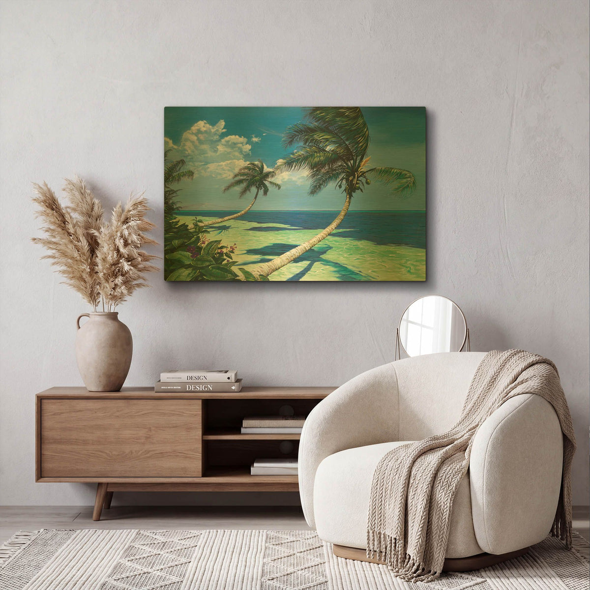 'Beckoning Palms' By Scott Westmoreland Gold Metal Wall Art