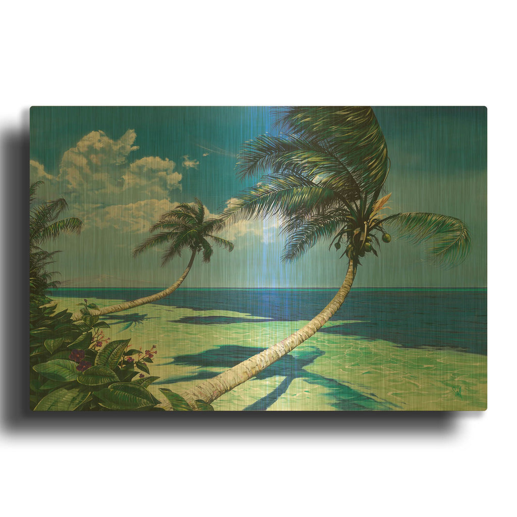 'Beckoning Palms' By Scott Westmoreland Gold Metal Wall Art