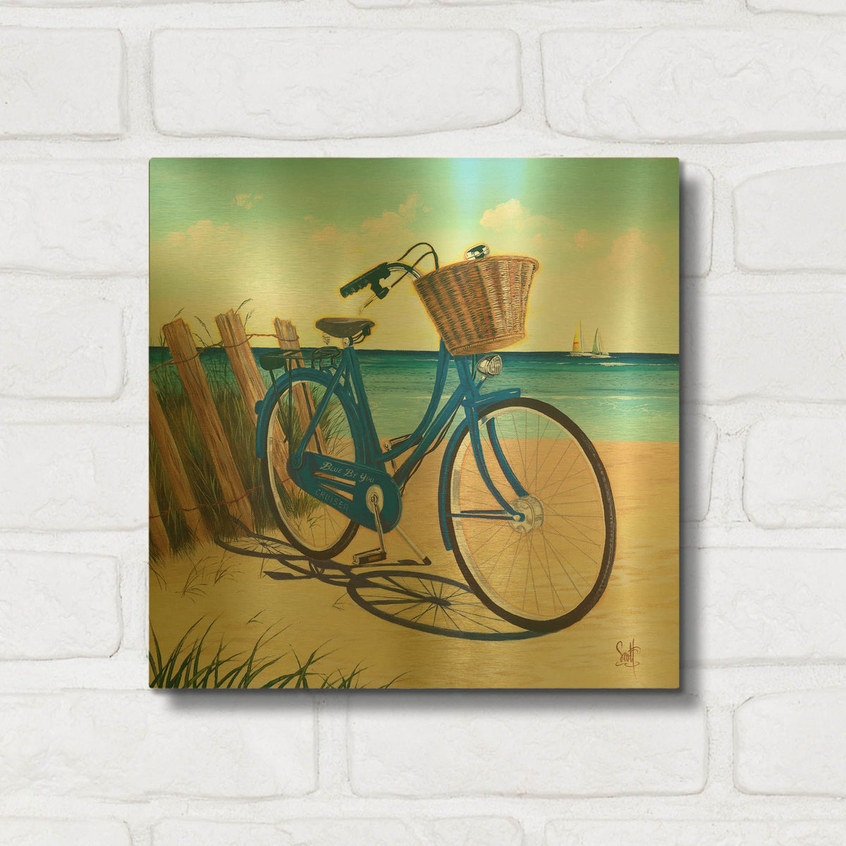 'Blue By You' By Scott Westmoreland Gold Metal Wall Art
