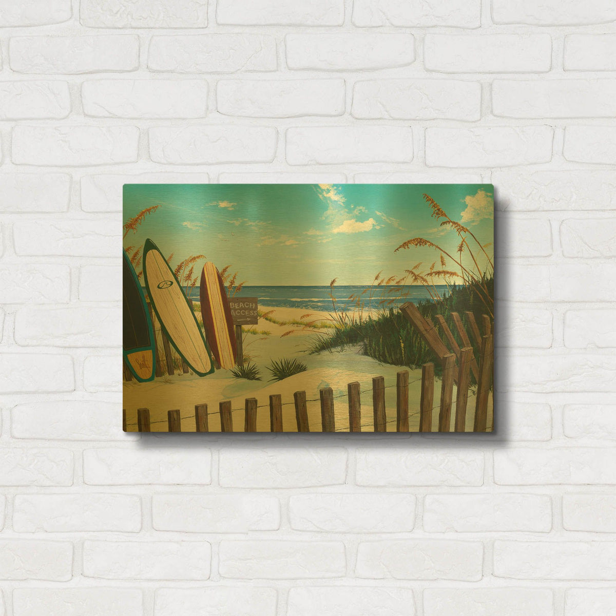 'Beach Access' By Scott Westmoreland Gold Metal Wall Art