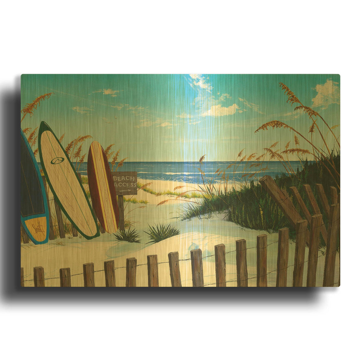 'Beach Access' By Scott Westmoreland Gold Metal Wall Art