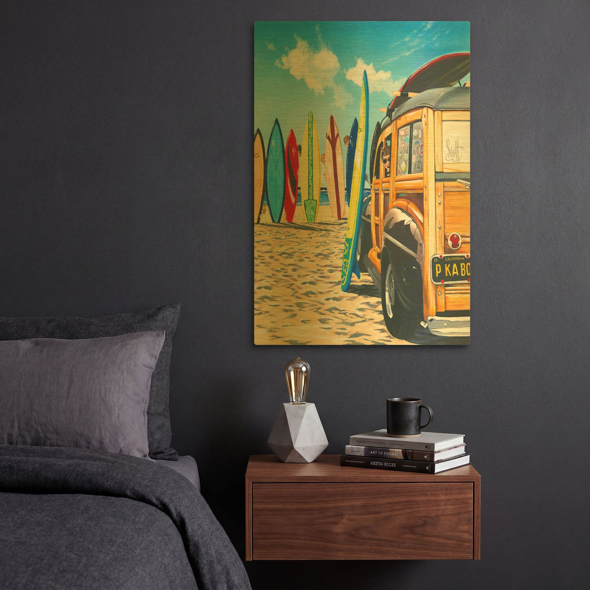 'Beach Cruiser Kids' By Scott Westmoreland Gold Metal Wall Art