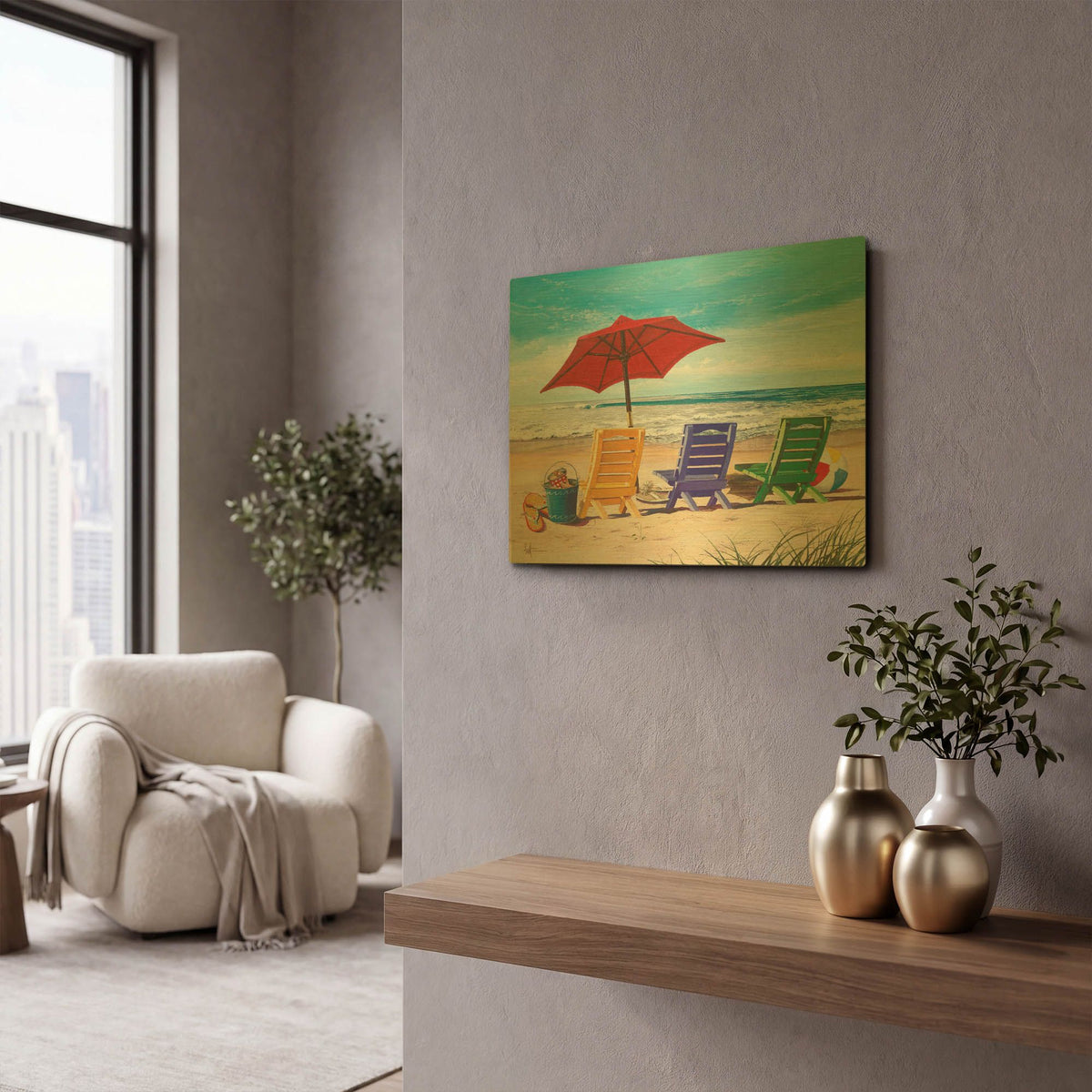 'Beachy Keen' By Scott Westmoreland Gold Metal Wall Art