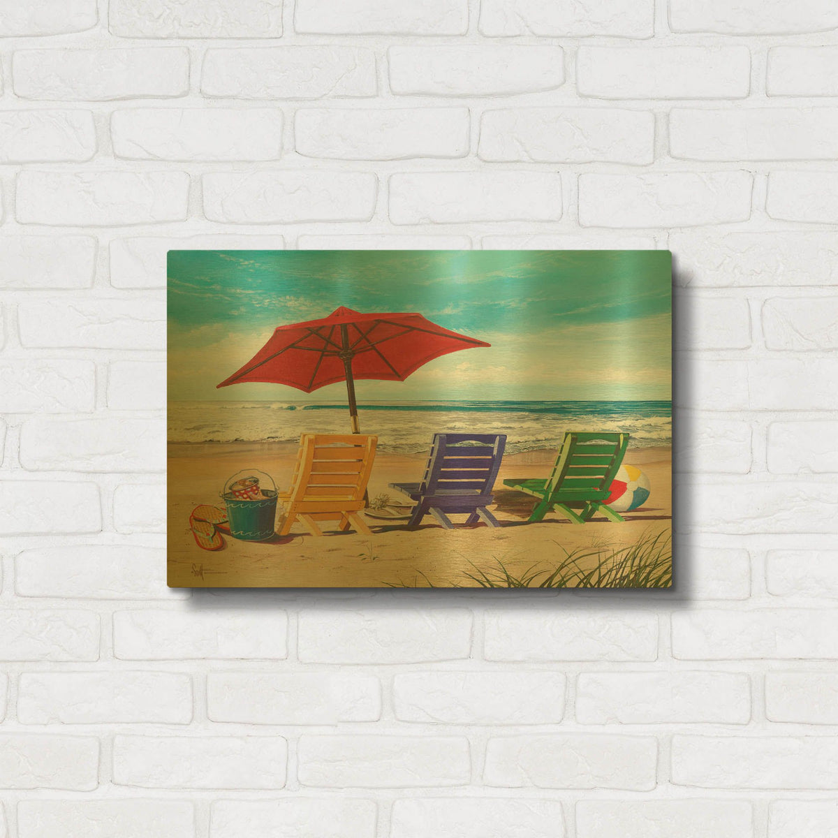 'Beachy Keen' By Scott Westmoreland Gold Metal Wall Art