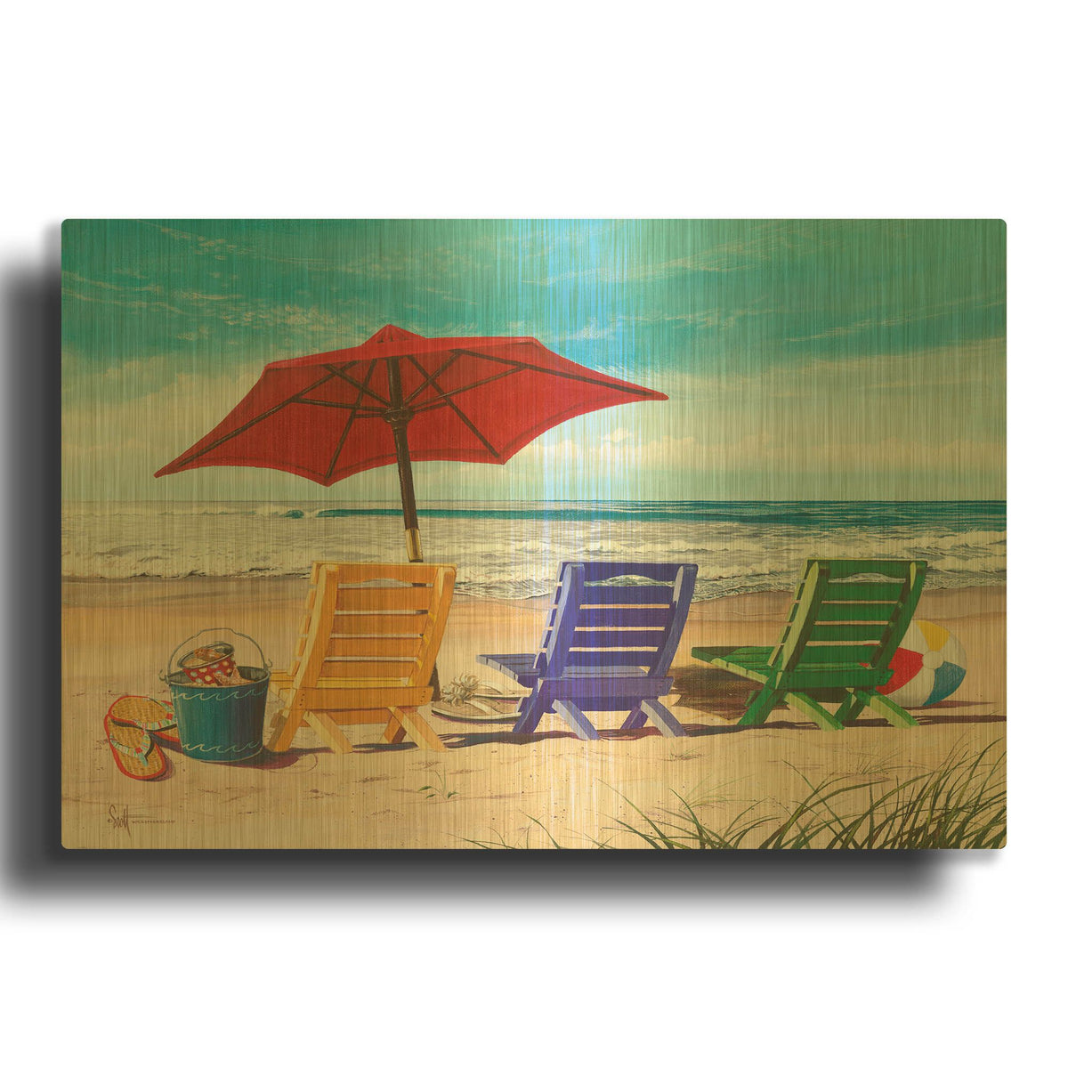 'Beachy Keen' By Scott Westmoreland Gold Metal Wall Art