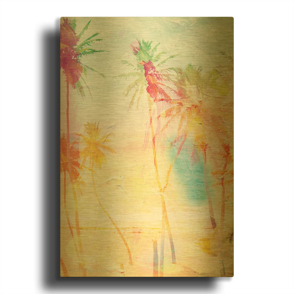 'Bright Summer Palms' By Bluebird Barn Gold Metal Wall Art