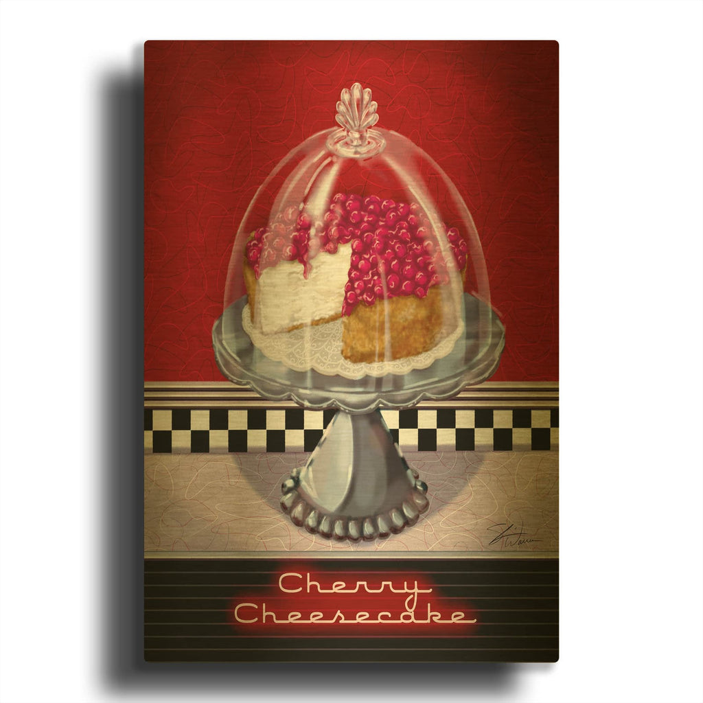'Cherry Cheesecake' By Shari Warren Gold Metal Wall Art