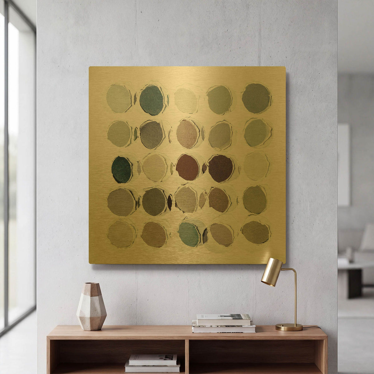 'Overlapping Thoughts' By Lisa Zinna Gold Metal Wall Art