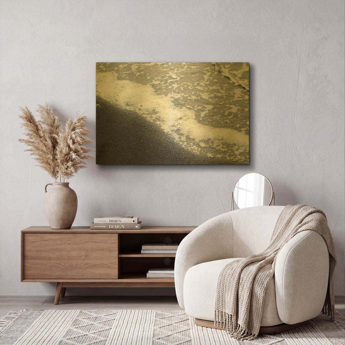 'Black Sand No. 1' By Lisa Zinna Gold Metal Wall Art