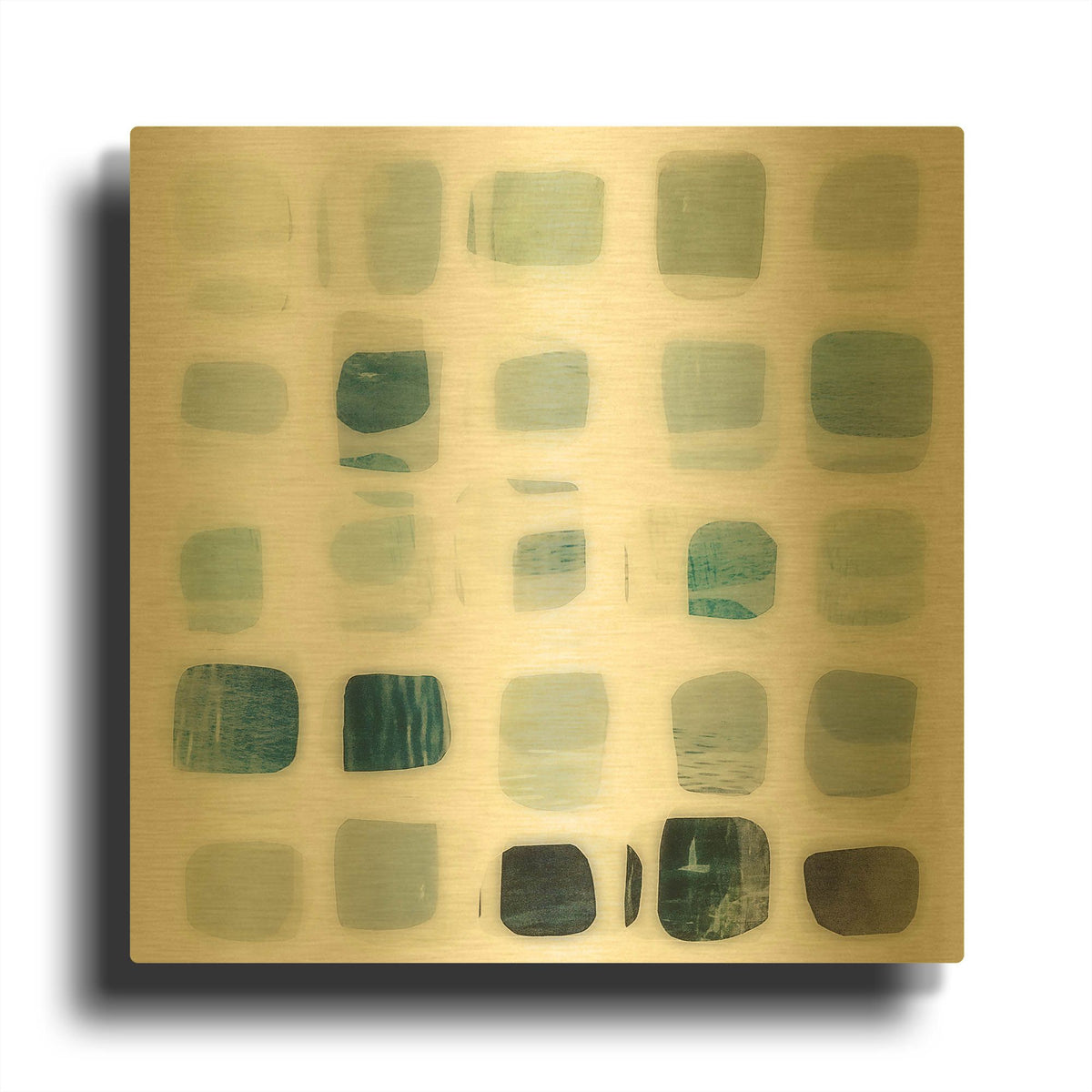 'Hip Squares No. 2' By Lisa Zinna Gold Metal Wall Art