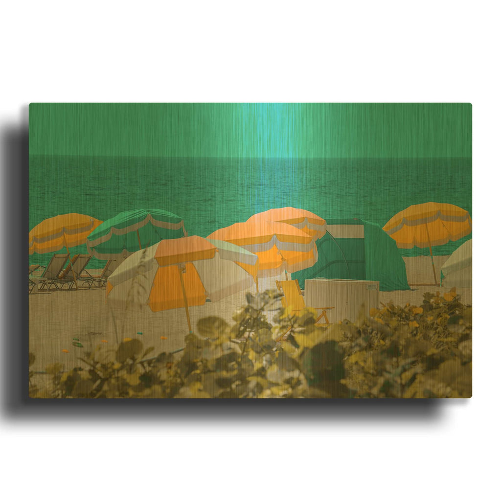 'Umbrellas No. 1' By Carlos Vargas Gold Metal Wall Art