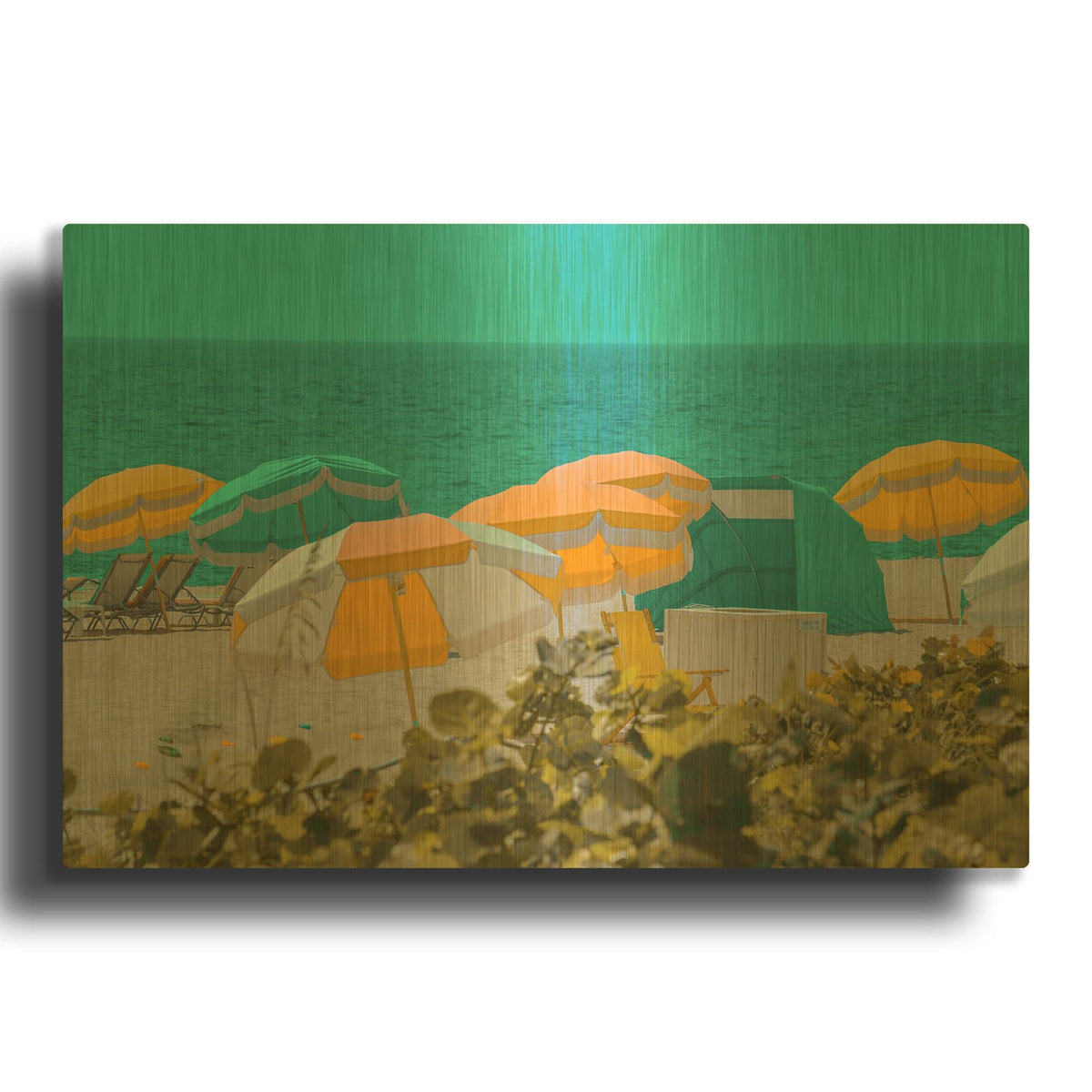 'Umbrellas No. 1' By Carlos Vargas Gold Metal Wall Art