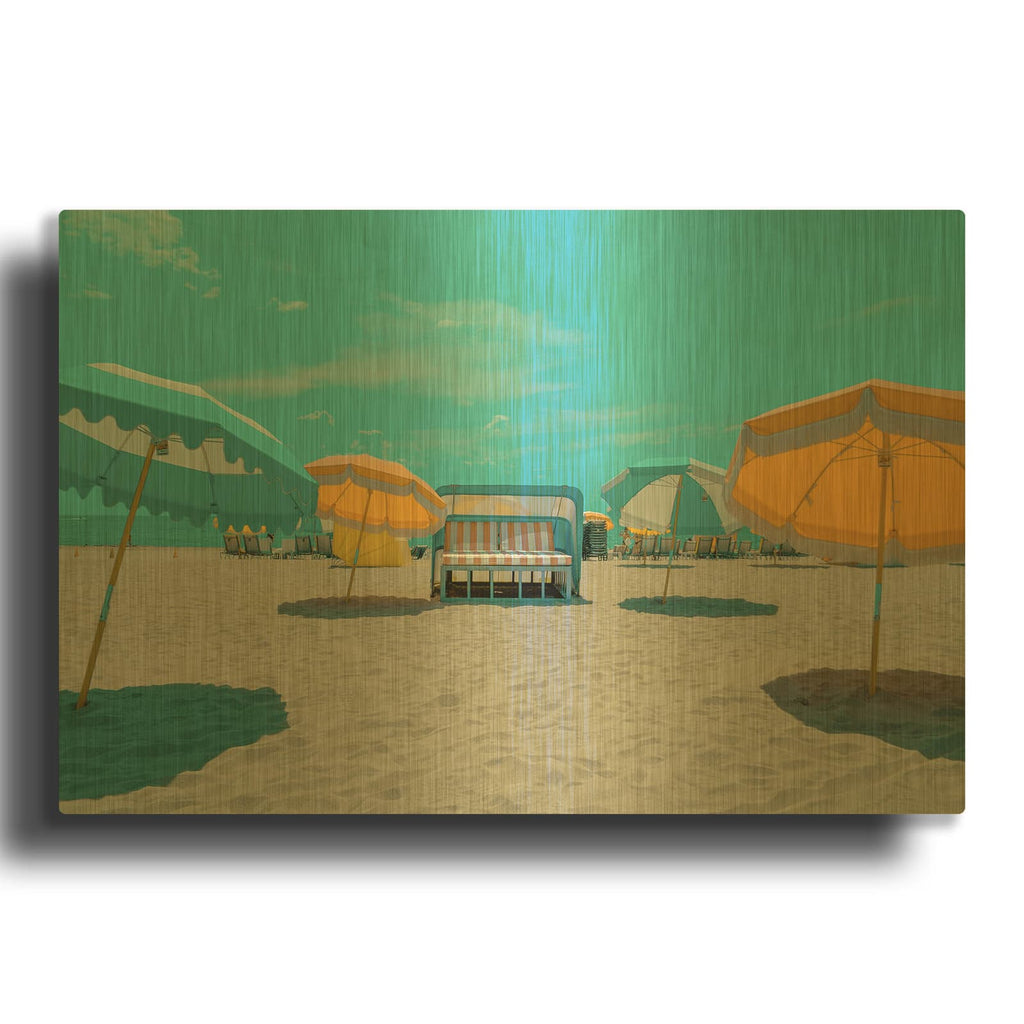 'Umbrellas No. 2' By Carlos Vargas Gold Metal Wall Art