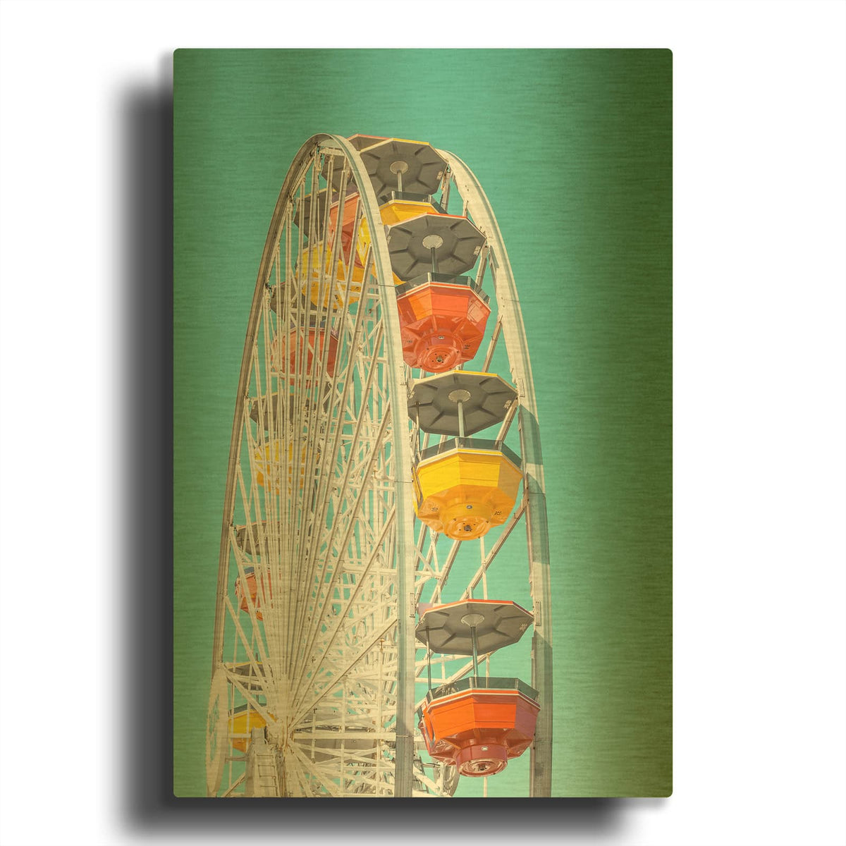'Pacific Wheel I' By Carlos Vargas Gold Metal Wall Art