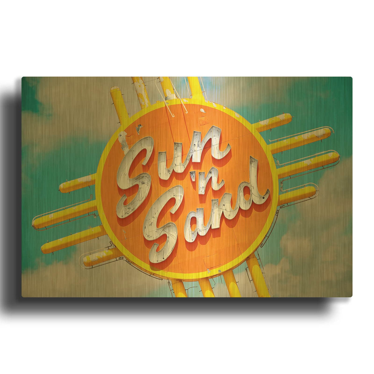 'Sun n Sand No. 2' By Carlos Vargas Gold Metal Wall Art