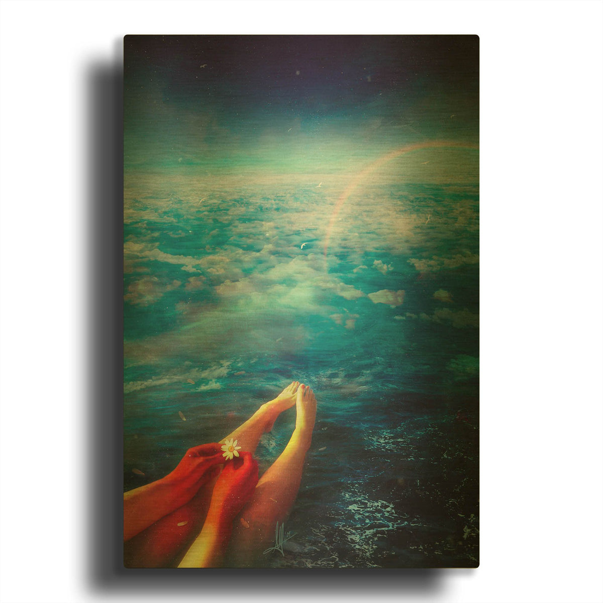 'Again' By Mario Sanchez Nevado Gold Metal Wall Art