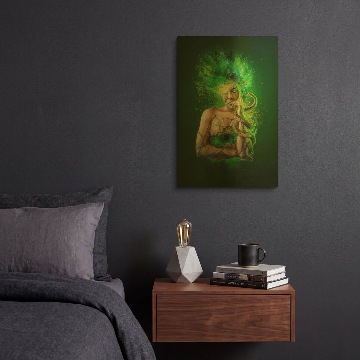 'Envy - Paradise Lost Seven Deadly Sins' By Mario Sanchez Nevado Gold Metal Wall Art