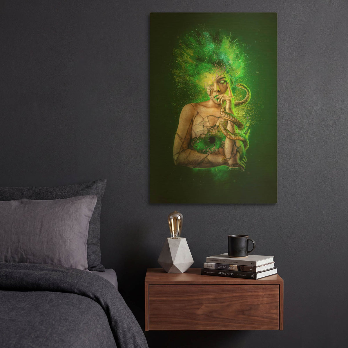 'Envy - Paradise Lost Seven Deadly Sins' By Mario Sanchez Nevado Gold Metal Wall Art