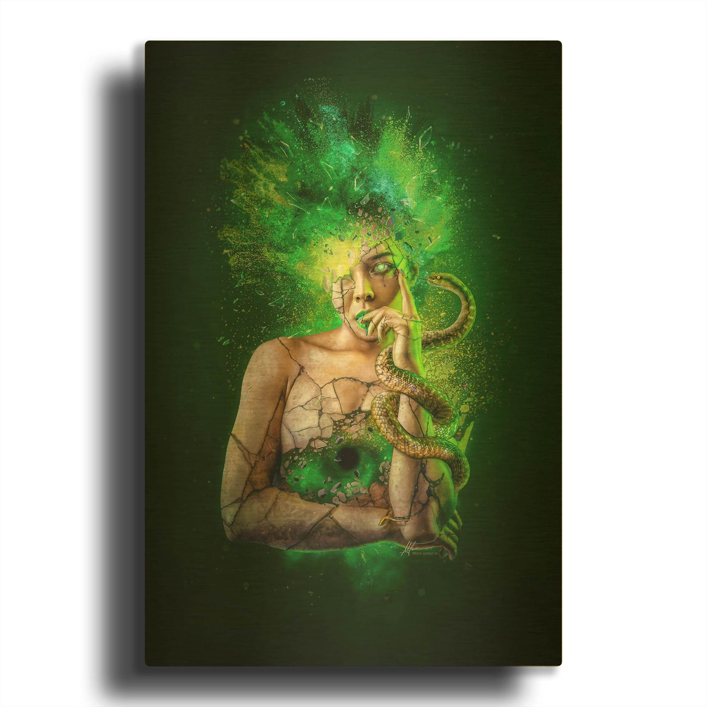 'Envy - Paradise Lost Seven Deadly Sins' By Mario Sanchez Nevado Gold Metal Wall Art