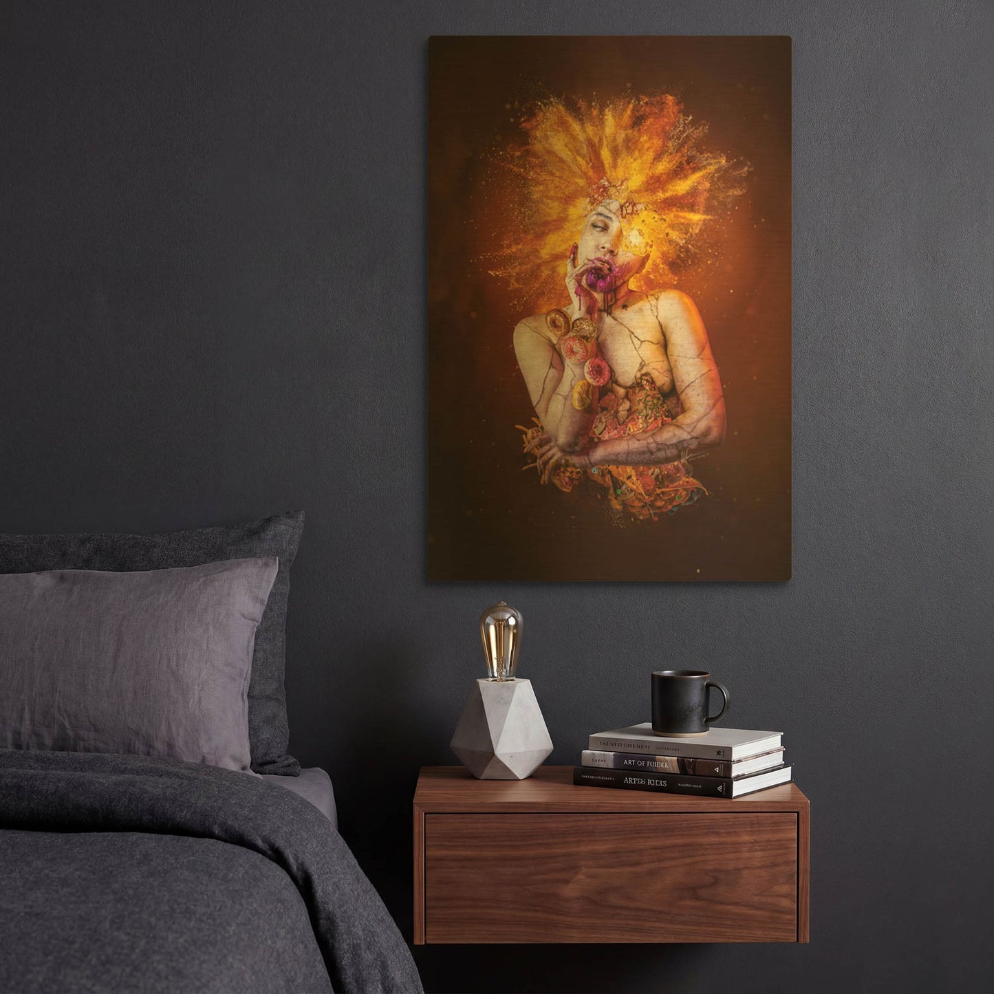 'Gluttony - Paradise Lost Seven Deadly Sins' By Mario Sanchez Nevado Gold Metal Wall Art
