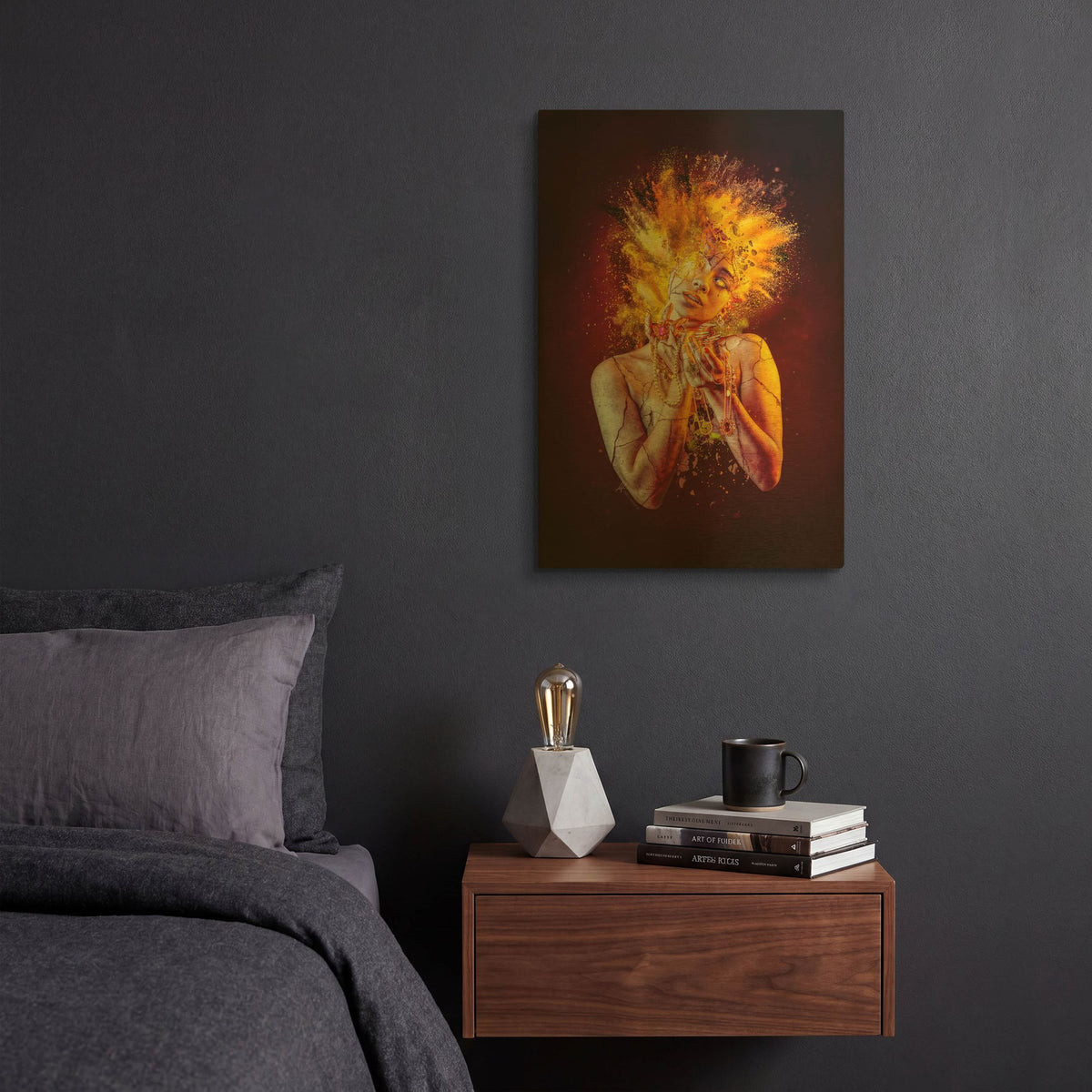 'Greed - Paradise Lost Seven Deadly Sins' By Mario Sanchez Nevado Gold Metal Wall Art